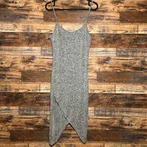 A+ Ellen Gray M medium slit spaghetti strap dress